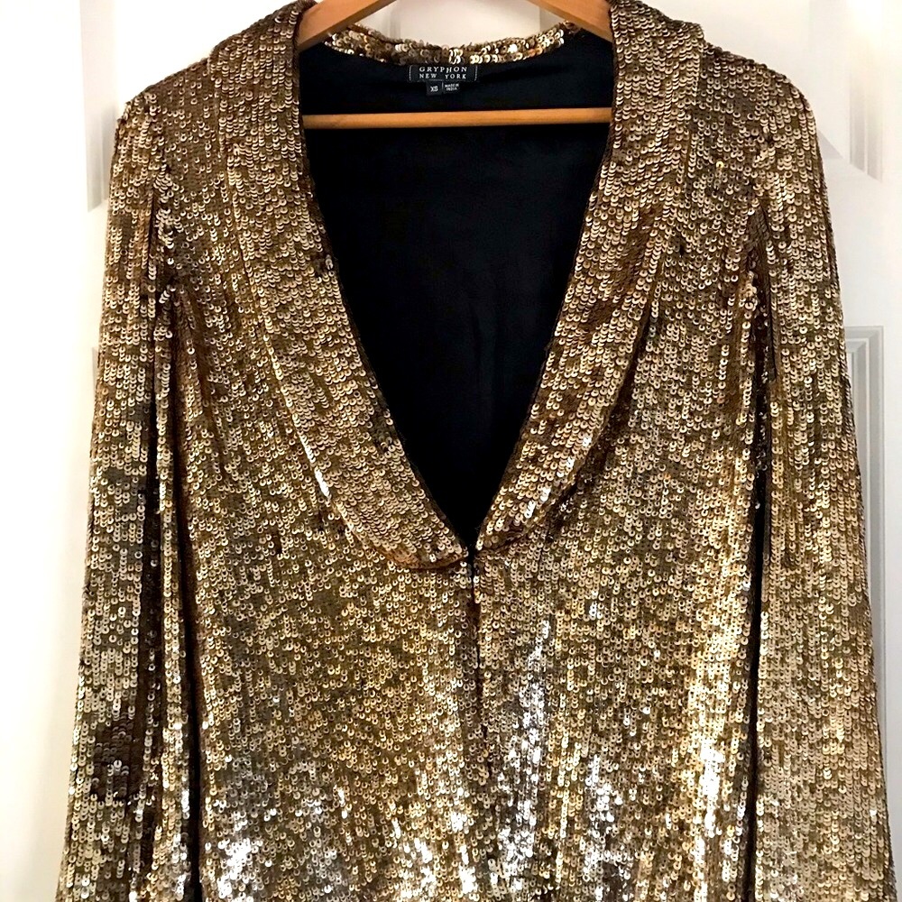 Gold Gryphon New York sequin blazer - Picture 1 of 7